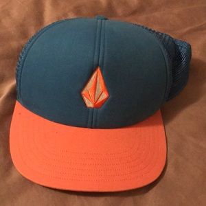 Orange and Blue Volcom Trucker Hat / Cap